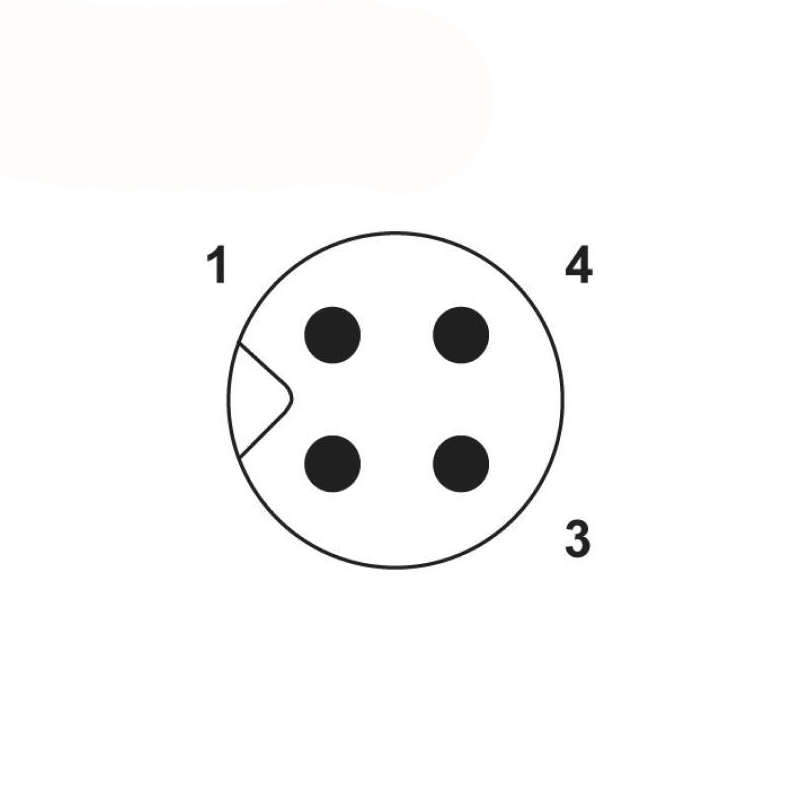 M5 3pins A code male straight rear panel mount connector,unshielded,single wires,26AWG 0.14mm²,brass with nickel plated shell